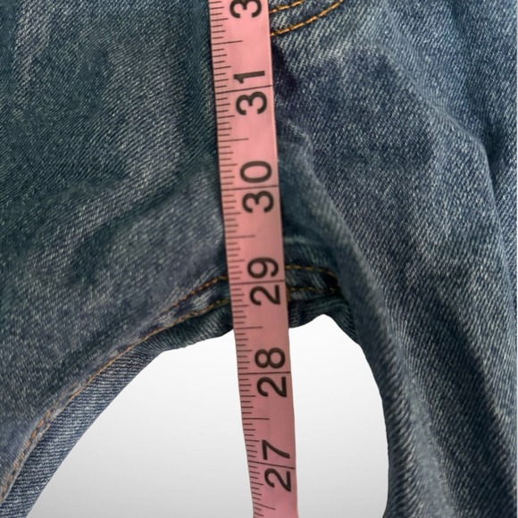 Levis 505 Jeans Mens 36 X 32 Solid Blue Pre Owned Pants Straight Fit - Picture 6 of 8